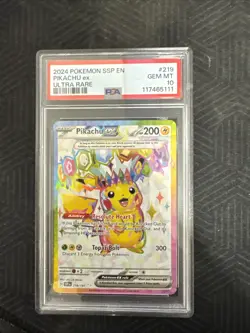 Pokemon Pikachu EX Surging Sparks #219/191 SV08 Gem Mint PSA 10 - Image 1