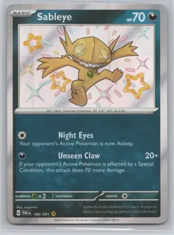Pokemon TCG - Shiny Sableye - 184/091 - Paldean Fates -q945 - Image 1