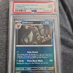 Pokemon Umbreon 059/131 Prismatic Evolutions Master Ball Holo PSA 9 - Image 1