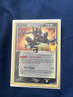 Pokemon Greninja Gold Star SWSH144 Black Star Promo Card Celebrations 25th Anniv - Image 1