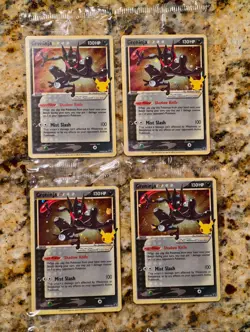 New Lot Of 4 Greninja Gold Star SWSH144 Pokemon Celebrations Black Star Promo - Image 1