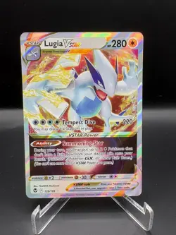 Lugia VSTAR 139/195 Silver Tempest Ultra Rare Holo Pokemon Card NM - Image 1