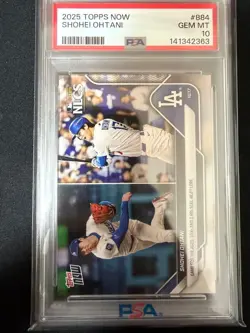 Topps 2025 Topps Now 884 Ohtani Trading Card PSA10 Authentic Rare Mint - Image 1