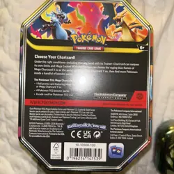 Pokemon Mega Charizard X ex Tin Factory Sealed 4 Booster Packs + Promo Card - Image 2