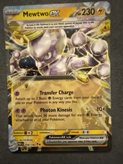 Pokemon TCG Mewtwo EX Paradox Rift Double Rare Holo Card 058/182 Mint Condition - Image 1