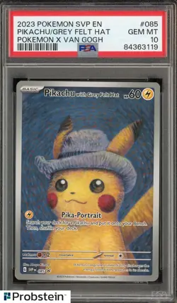 2023 Pokemon SVP EN Pokemon X Van Gogh Pikachu with Grey Felt Hat PSA 10 - Image 1