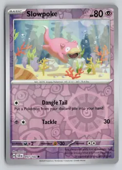 SLOWPOKE 57/142 COMMON STELLAR CROWN POKEMON REVERSE HOLO NM - Image 1