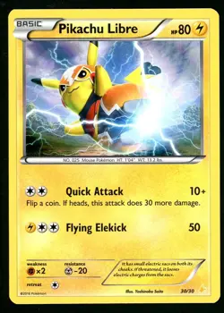 Pokemon Card Pikachu Libre 30/30 Holo Foil Trainer Kit LP - Image 1