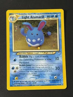 Light Azumarill 13/105 Neo Destiny Holo Rare Pokemon Card Vintage WOTC LP - Image 1