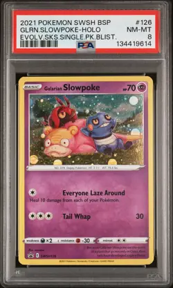 2021 POKEMON SWSH BLACK STAR PROMO #126 GALARIAN SLOWPOKE-HOLO PSA 8 - Image 1