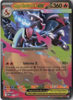Pokemon Mega Charizard X EX 029 Mega Evolution Holo Black Star Promo NM+ - Image 1