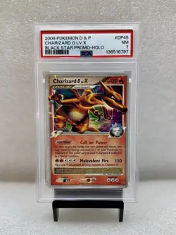2009 POKEMON DIAMOND & PEARL BLACK STAR PROMO HOLO #DP45 CHARIZARD G LV.X PSA 7 - Image 1