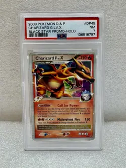 2009 POKEMON DIAMOND & PEARL BLACK STAR PROMO HOLO #DP45 CHARIZARD G LV.X PSA 7 - Image 3