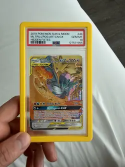 Moltres Zapdos Articuno GX 44/68 PSA 10 2019 Pokemon Sun & Moon Hidden Fates - Image 1