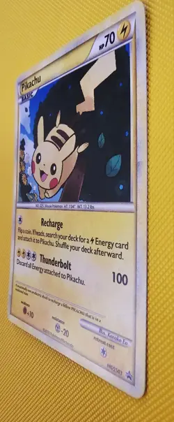 Pikachu HGSS03 *W/ HOLO 3 SWIRL* Pokemon TCG: 2010 HGSS Black Star Promo LP - Image 3