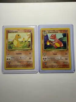 Pokemon TCG Charmander/Charmeleon Base Set, Unlimited Pair - Image 1