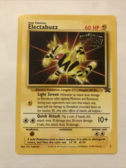 Electabuzz Pokemon WB Gold Stamp #2 1999 First Movie Black Star Promo and Insert - Image 2
