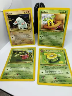 Pokemon TCG Phanpy 43, Sunkern 78, Hoppip 61, Skiploom 1ST Editions Neo Genesis - Image 1