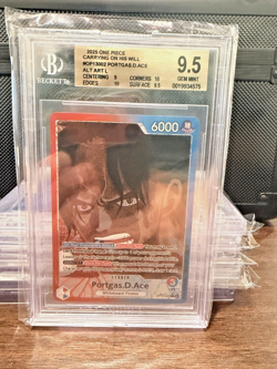 Portgas.D.Ace Alt Art OP13-002 Carrying On His Will Foil Leader BGS 9.5 GEM MINT - Image 1