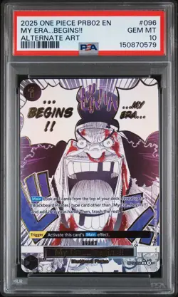 2025 One Piece PRB02 EN #096 My Era… Begins!! Alternate Art PSA 10 GEM MINT - Image 1