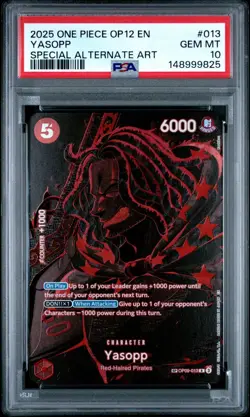 2025 ONE PIECE OP12 LEGACY OF THE MASTER OP09-013 YASOPP SP ALT ART PSA 10 - Image 1