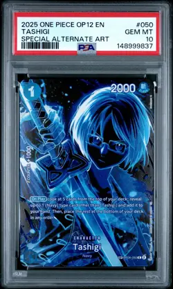 2025 ONE PIECE OP12 LEGACY OF THE MASTER OP06-050 TASHIGI SP ALT ART PSA 10 - Image 1