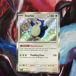 Pokemon Snorlax TCG Baby Shiny Holo Card Paldean Fates 202/091 - Image 1