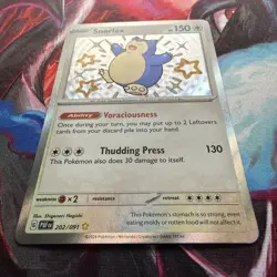 Pokemon Snorlax TCG Baby Shiny Holo Card Paldean Fates 202/091 - Image 3