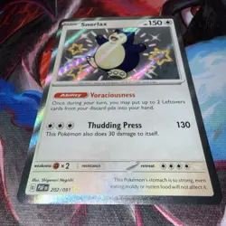 Pokemon Snorlax TCG Baby Shiny Holo Card Paldean Fates 202/091 - Image 4