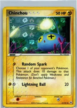 Chinchou 57/101 Reverse Holo EX Hidden Legends Pokemon Card - Image 1