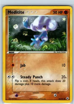 Pokemon Card - Meditite 66/101 - Hidden Legends 2004 Reverse Holo - Image 1