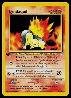 Pokemon Card - Cyndaquil Neo Genesis 56/111 Common 1st Edition - Image 1