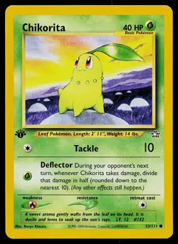 Pokemon Card - Chikorita Neo Genesis 53/111 Common 1st Edition - Image 1