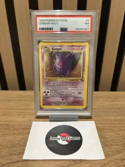 PSA 7 Gengar 5/62 Fossil Set Pokemon Card MINT - Image 1