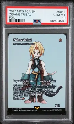 2025 MTG FINAL FANTASY THROUGH THE AGES FOIL #0043 ZIDANE TRIBAL PSA 10 - Image 1