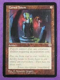 MTG Magic The Gathering - Cursed Totem - Mirage LP some edge wear - Image 1
