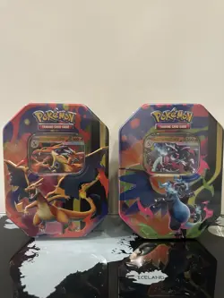 Lot of 2 Pokemon TCG Mega Charizard X + Y ex Tin Bundle Sealed - Image 1