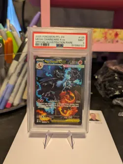 Pokemon 2025 Mega Charizard X ex 125/094 SIR Phantasmal Flames PSA 9 - Image 1