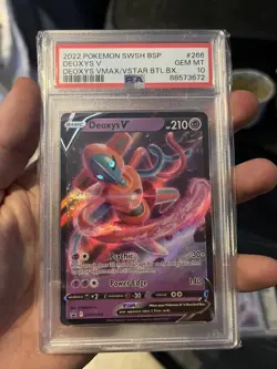 2022 POKEMON SWSH BLACK STAR PROMO #266 DEOXYS V PSA 10 - Image 1