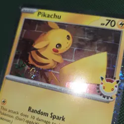 FART WHOLE SWIRL BLEED 🌀💫 Pikachu 051/162 30th Promo Cosmos Holo Pokemon Card - Image 2