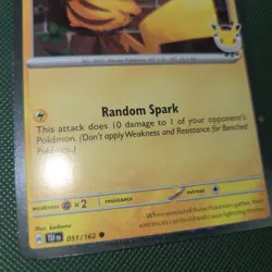 FART WHOLE SWIRL BLEED 🌀💫 Pikachu 051/162 30th Promo Cosmos Holo Pokemon Card - Image 3