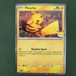 FART WHOLE SWIRL BLEED 🌀💫 Pikachu 051/162 30th Promo Cosmos Holo Pokemon Card - Image 4