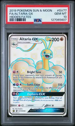 2019 POKEMON SUN & MOON HIDDEN FATES #SV77 FULL ART/ALTARIA GX PSA 10 - Image 1