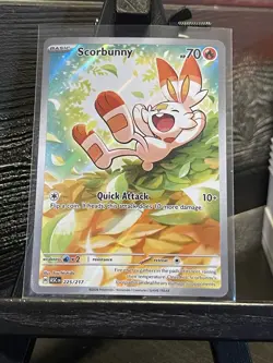 Pokemon Scorbunny 225/217 Ascended Heroes Illustration Rare IR Holo TCG Card - Image 1