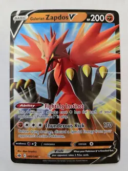 Galarian Zapdos V 080/198 Holo V Rare Chilling Reign NM/M Pokemon - Image 1