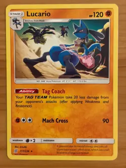 Lucario 117/236 Regular Rare LP - Unified Minds 2019 - Pokemon TCG - Image 1