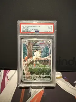 2020 Pokemon Phantasmal Flames Meowth Illustration Rare #106 PSA 9 MINT - Image 1