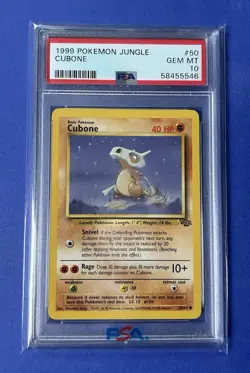 1999 Pokemon Jungle Cubone #50 PSA 10 GEM MT - Image 1