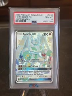 Pokemon PSA 10 Gem Mint Hidden Fates: Shiny Vault Full Art Zygarde GX SV65/SV94 - Image 1