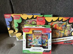 3 Pokemon TCG Mega Evolution Ascended Heroes ex Box Lot + First Partner box - Image 1